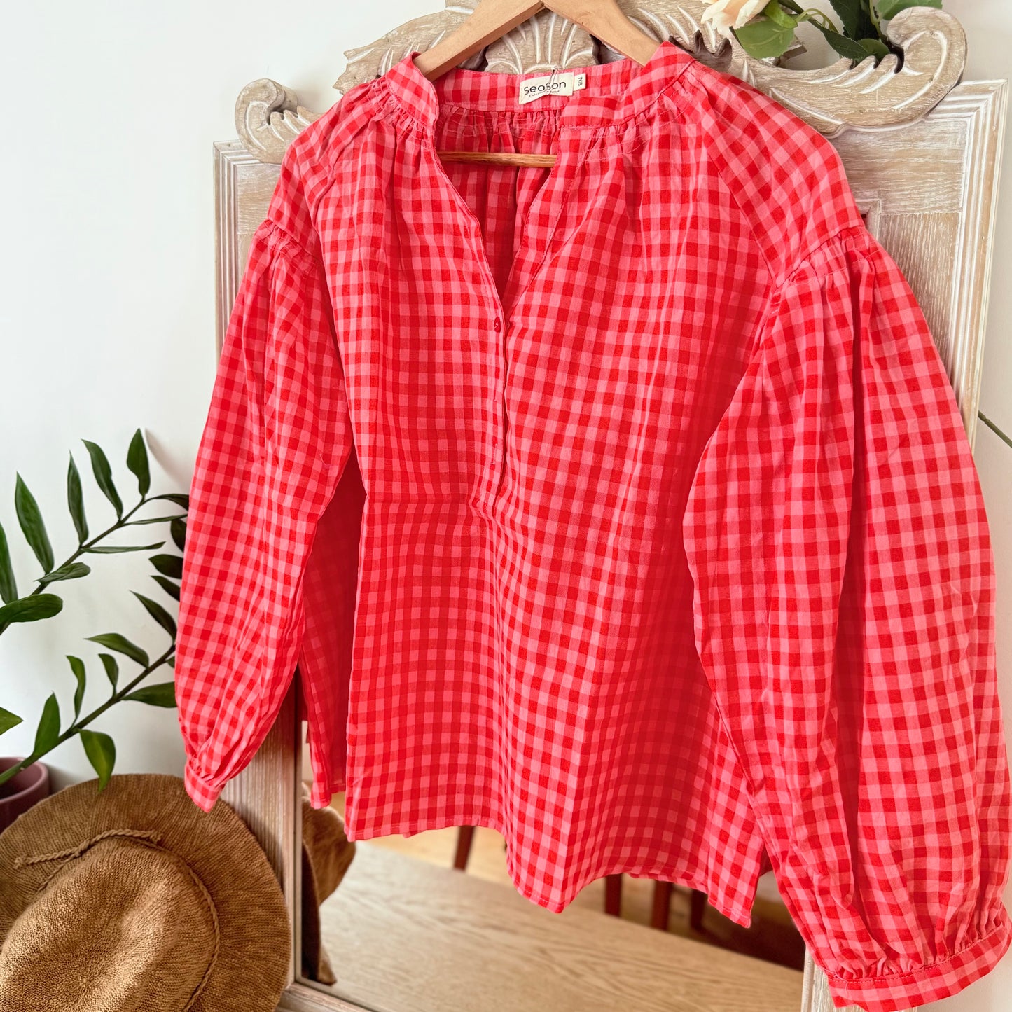 Rot-rosa Vichy-Hemd - Season