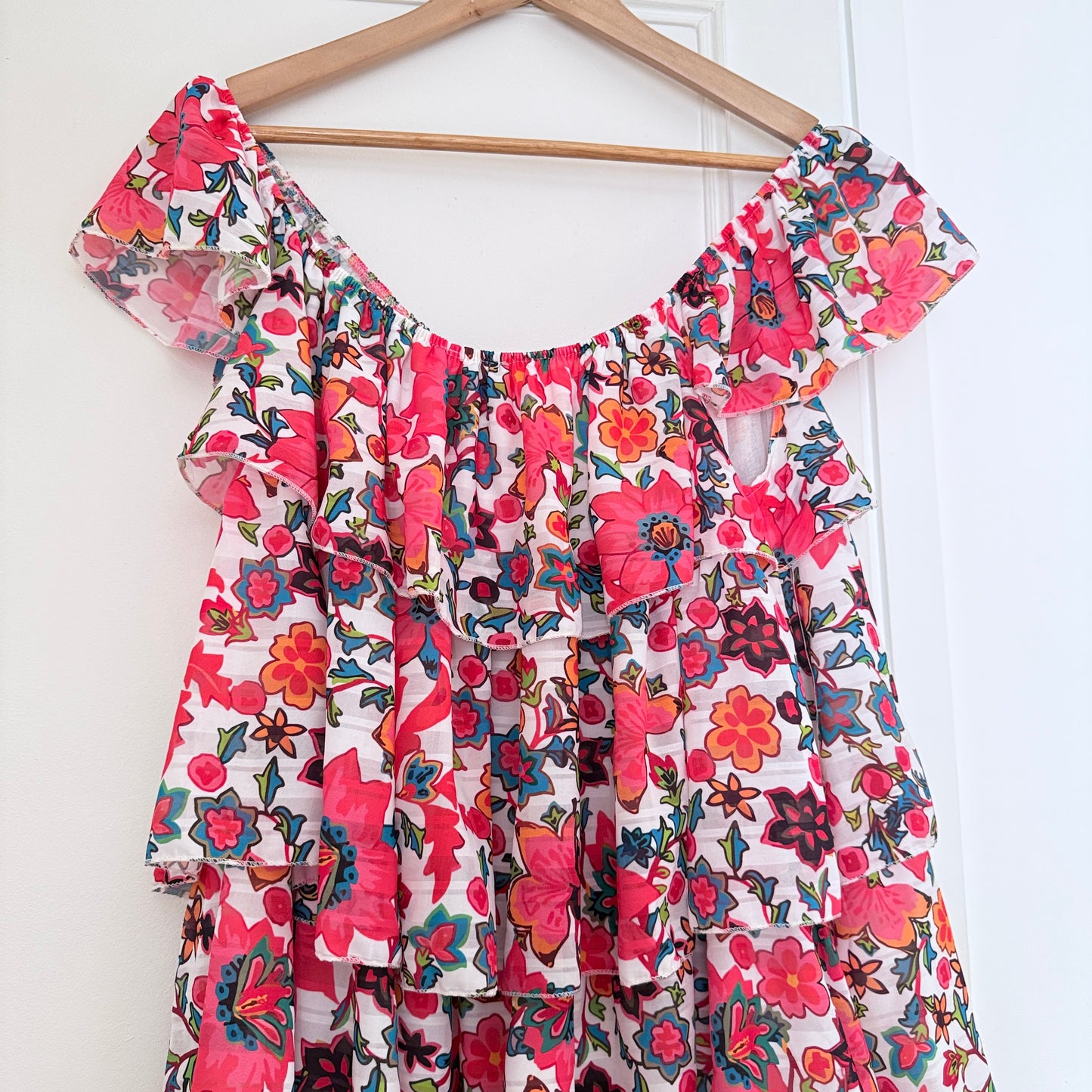 Robe fleurie à volants - April vintage