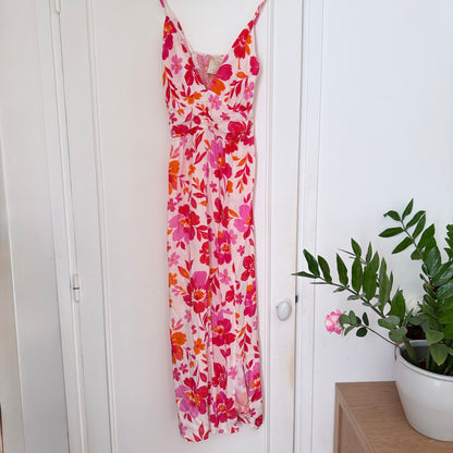 Robe longue multicolore fleurie en viscose LOUNAE