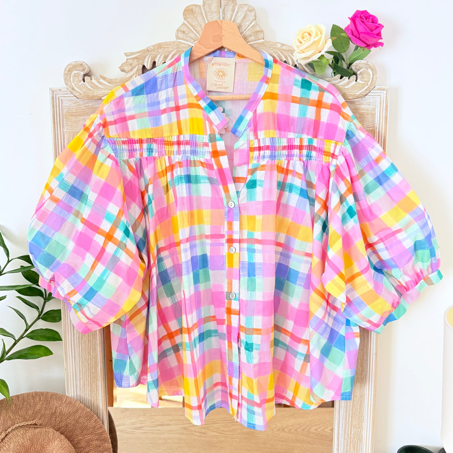 Chemise à carreaux pastel - April vintage