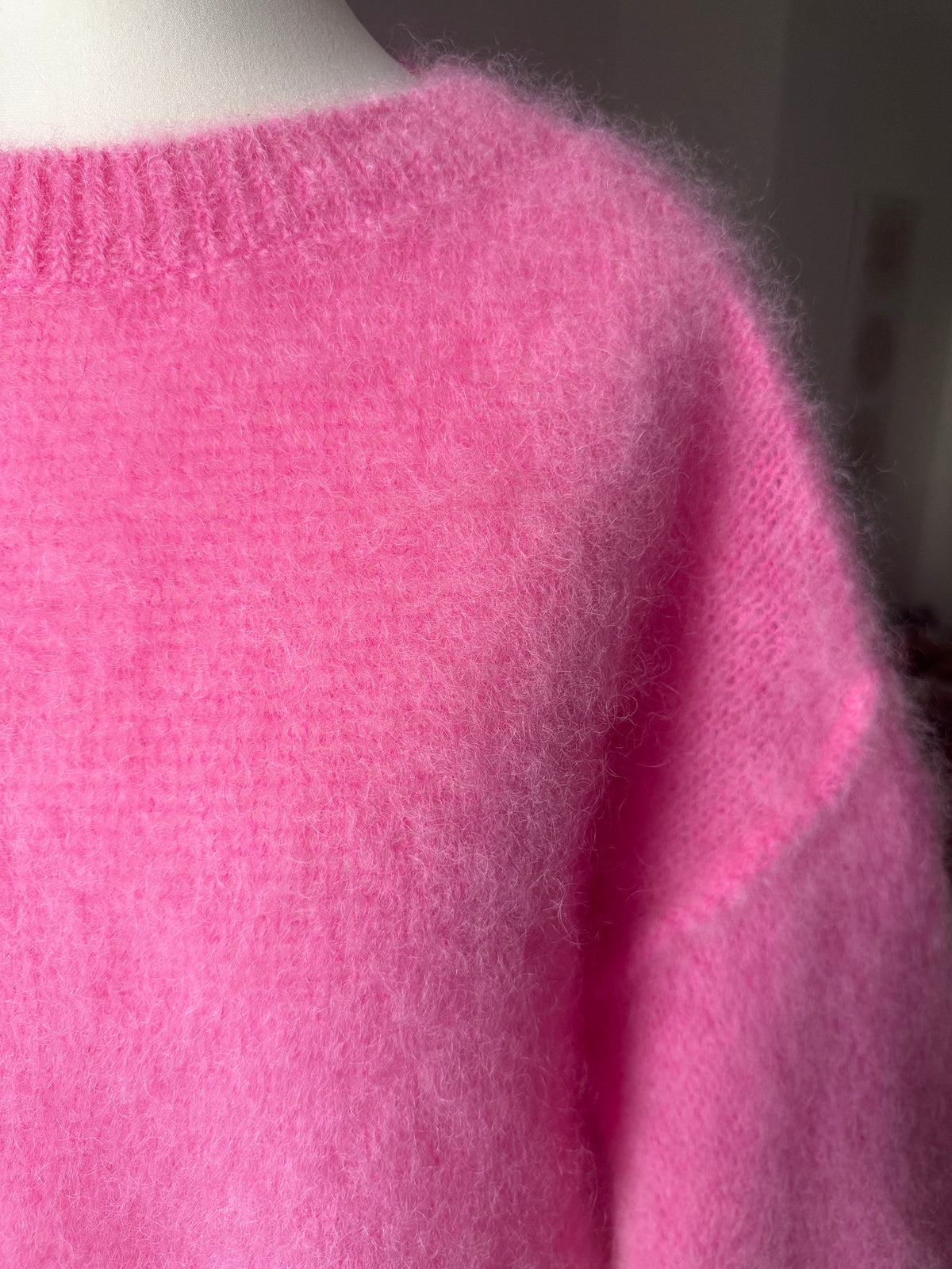 Pull Manches Courtes Rose 80% Kid- Mohair - Made in Italy LOUNAE