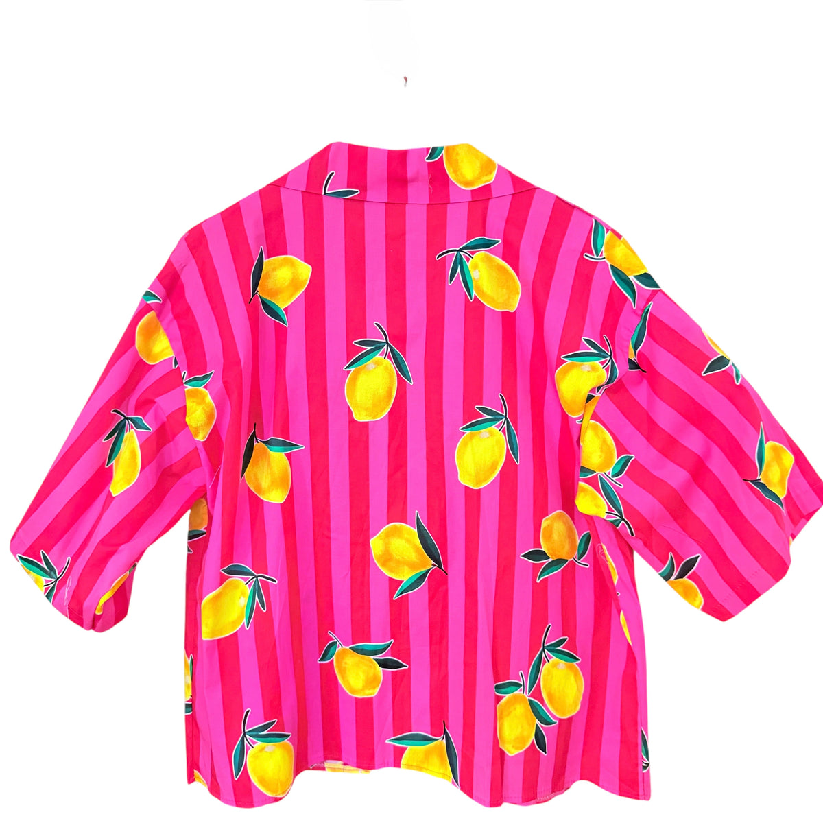 Chemise imprimé citron rayée rose LOUNAE