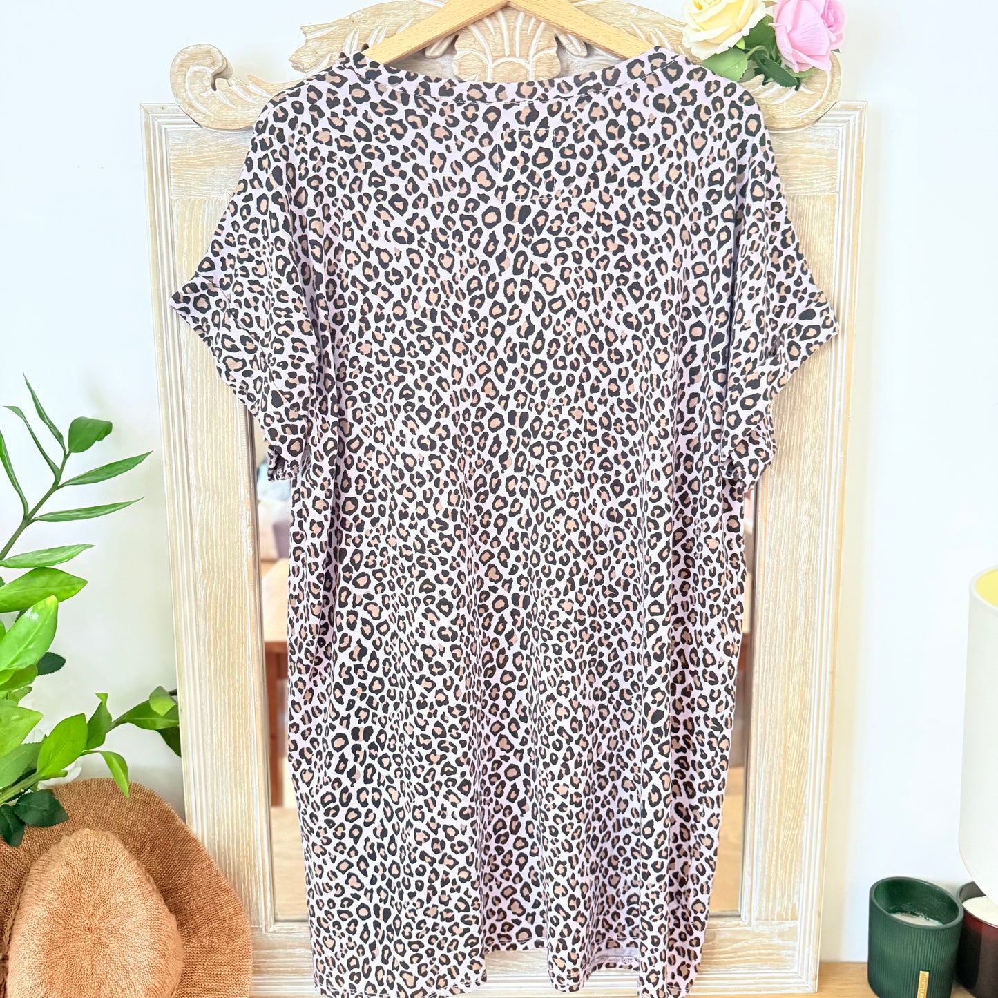 Robe parme léopard logo AMOUR - April vintage