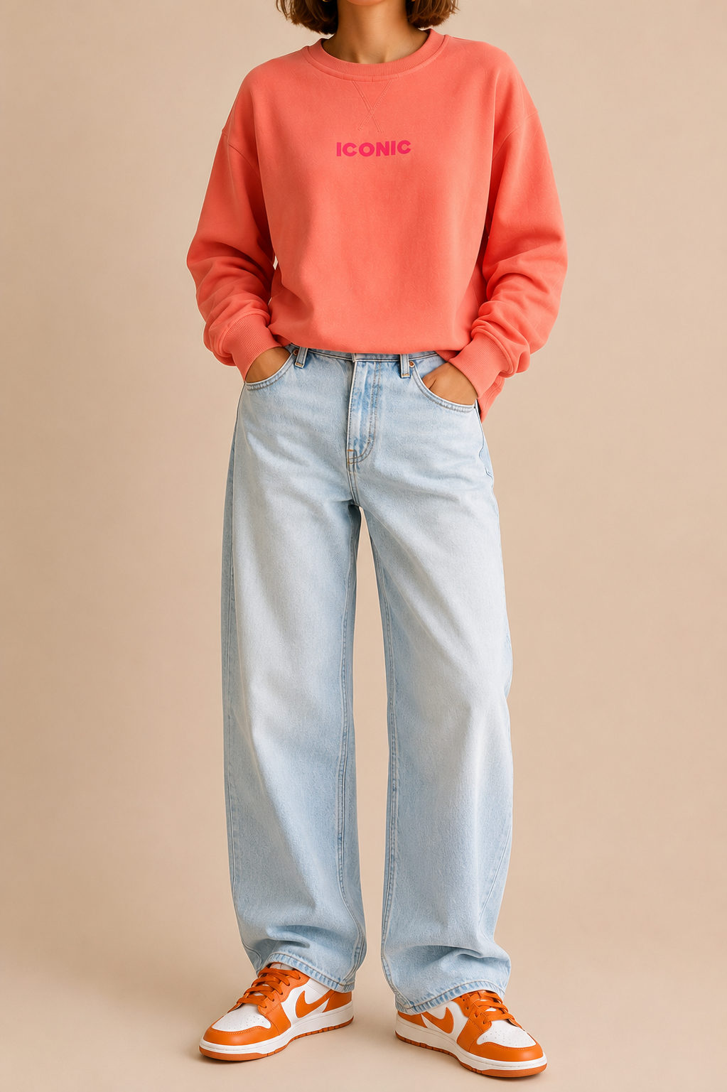 Sweat orange  manches longues ICONIC