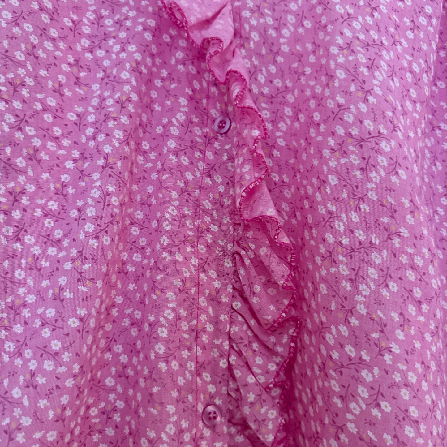 Chemise rose fleurie taille unique LOUNAE