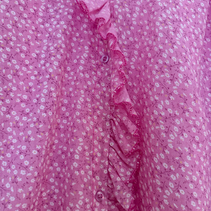 Chemise rose fleurie taille unique LOUNAE