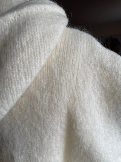 Pull Sans Manches à Capuche Blanc cassé Mohair LOUNAE