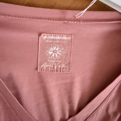 Robe longue tee shirt rose poudré coton taille unique LOUNAE
