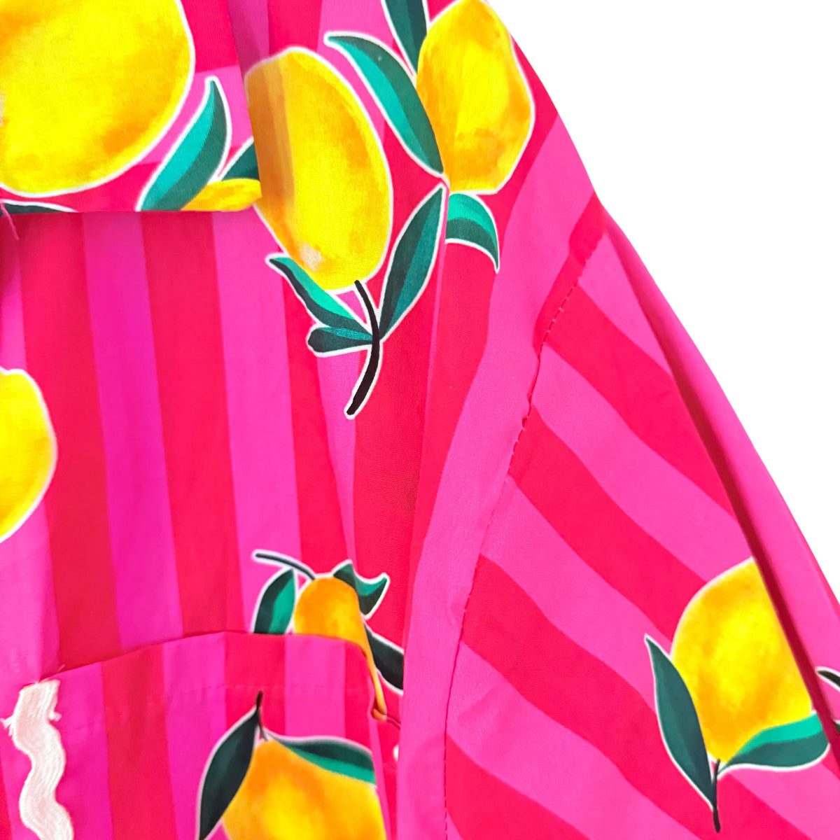 Chemise imprimé citron rayée rose LOUNAE