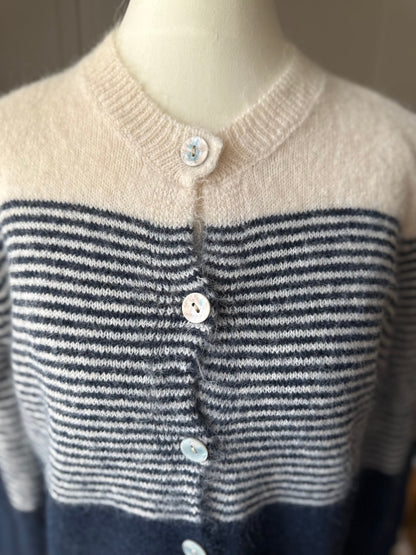 Gilet Rayé Marinière Bleu Marine et Beige LOUNAE