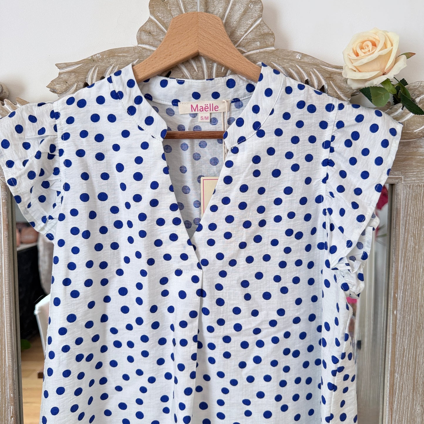 Blouse à pois bleus - Maëlle