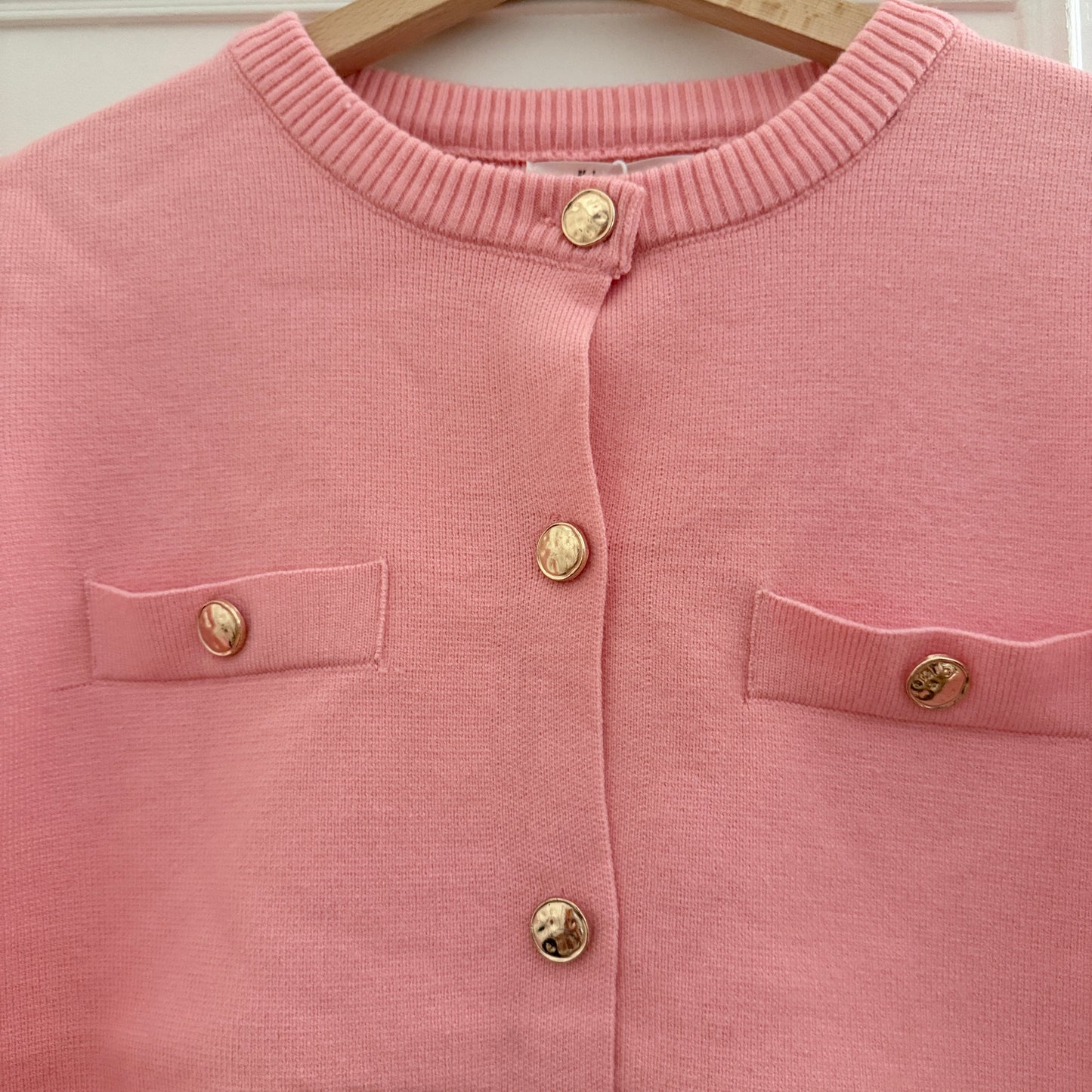 Cardigan manches courtes rose - Kilky