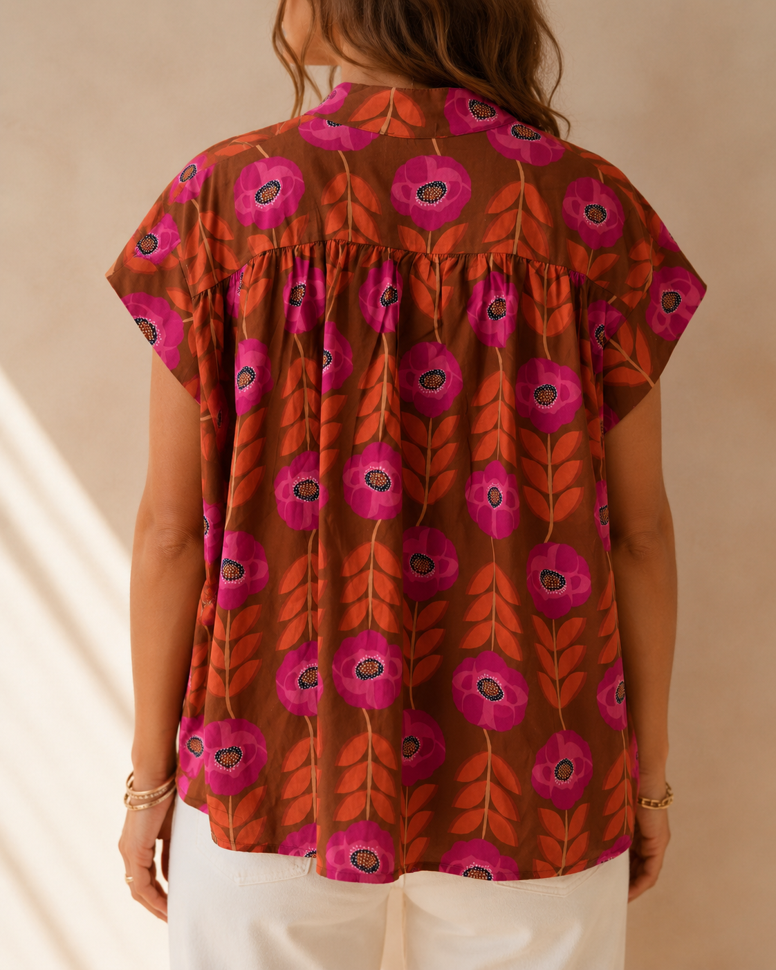 Blouse marron rose - Luizacco