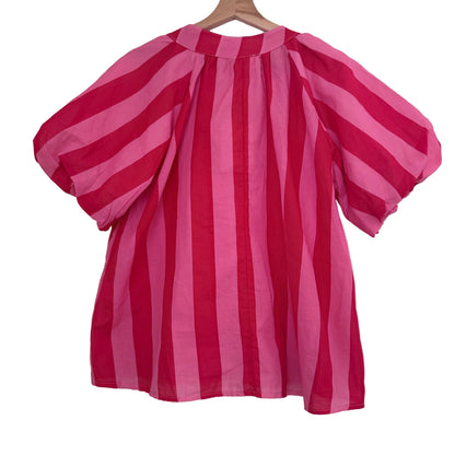 Blouse rose et fuschia en coton - Taille unique LOUNAE