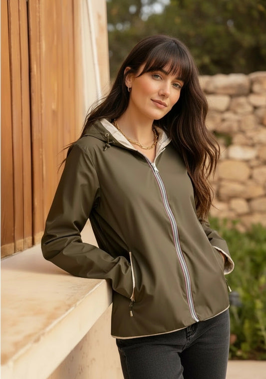 Imperméable vert réversible LOUNAE