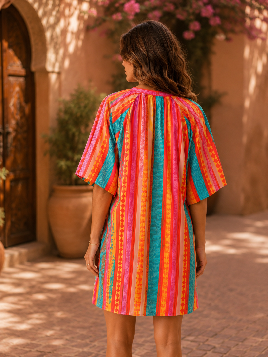 Robe rayée manches amples LOUNAE