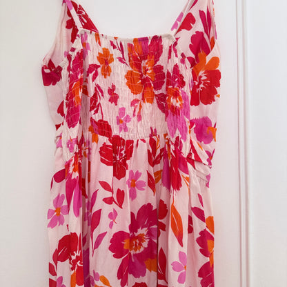 Robe longue multicolore fleurie en viscose LOUNAE
