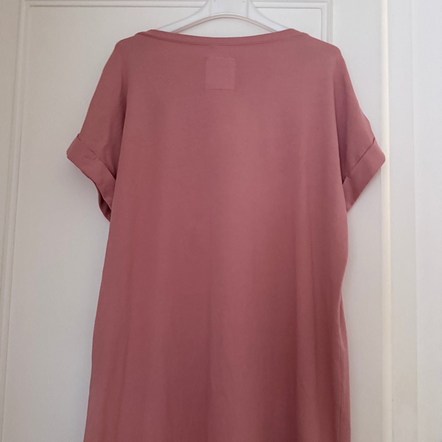 Robe longue tee shirt rose poudré coton taille unique LOUNAE