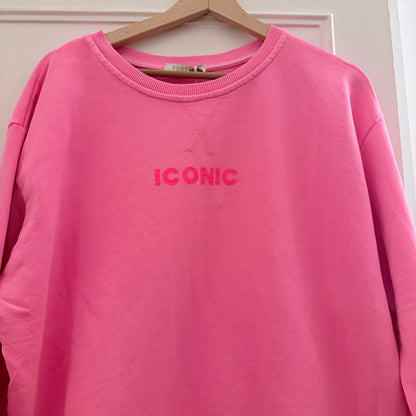 Sweat rose manches longues ICONIC en coton LOUNAE