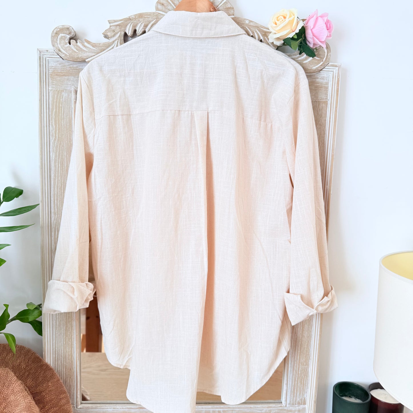 Chemise beige coton cœur et soleil - Lovena