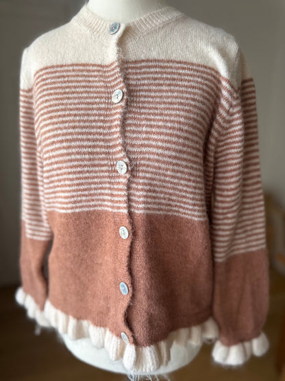 Gilet Rayé Marinière Camel et Beige LOUNAE