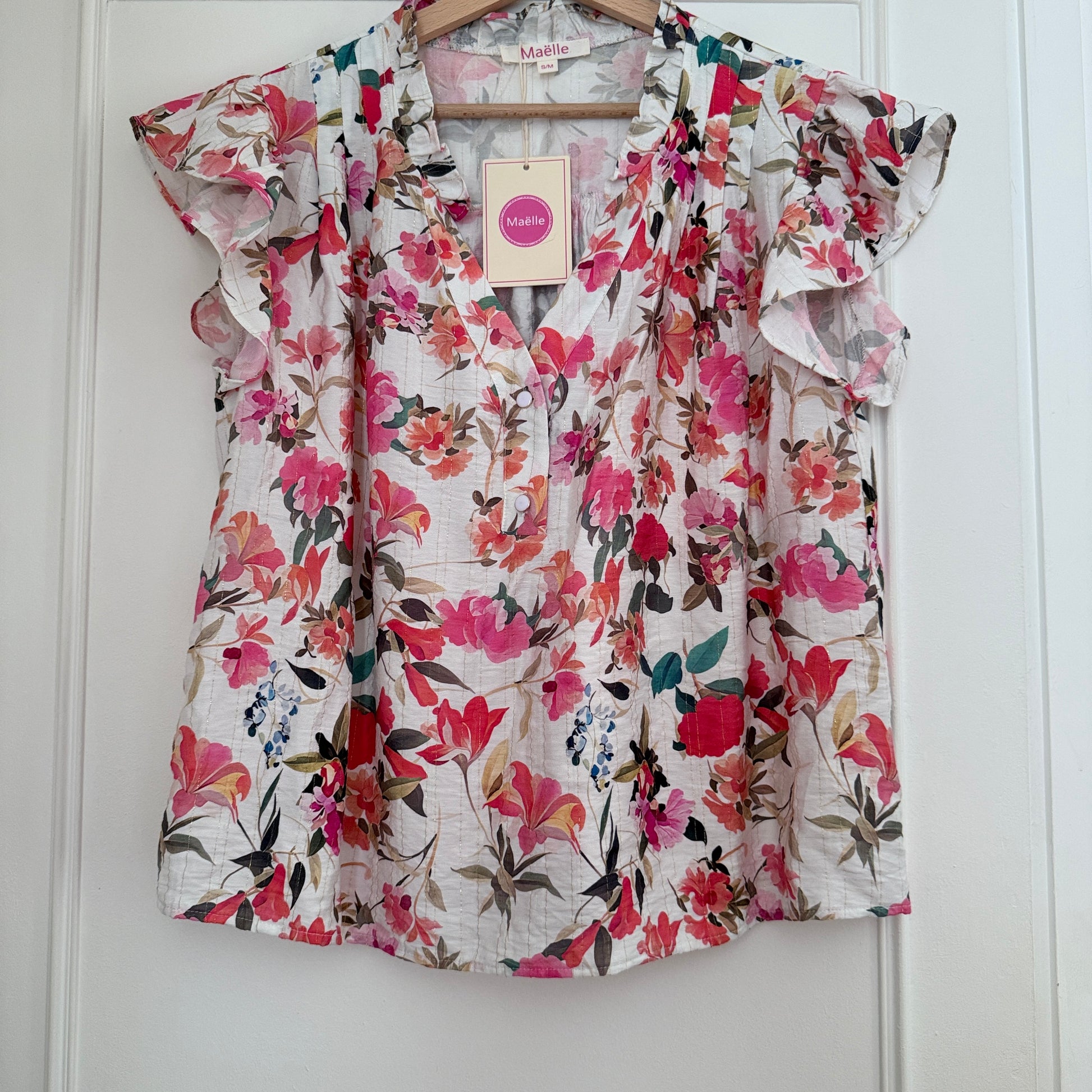 Blouse fleurie manches volantes LOUNAE