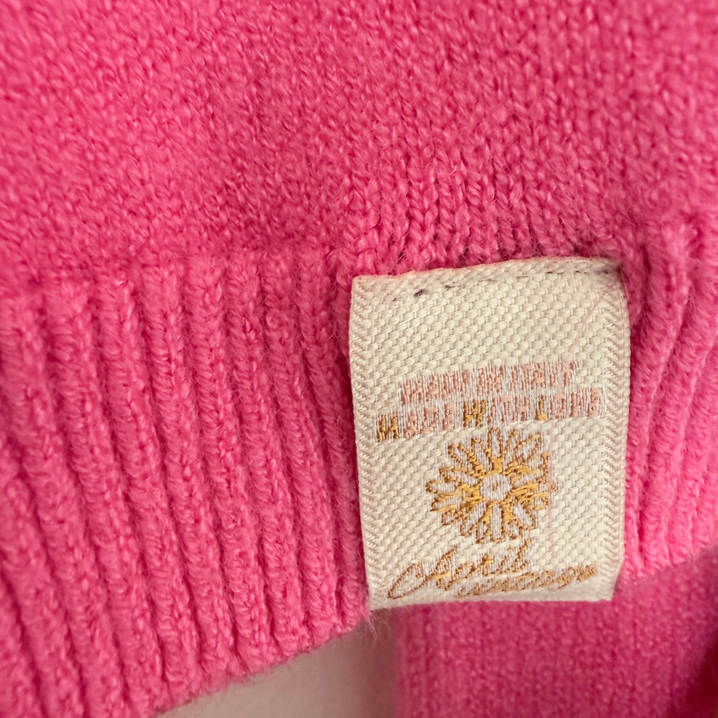 Pull col rond rose manches courtes LOUNAE