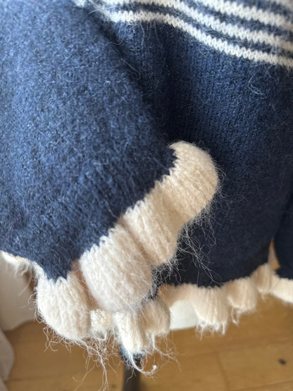 Gilet Rayé Marinière Bleu Marine et Beige LOUNAE