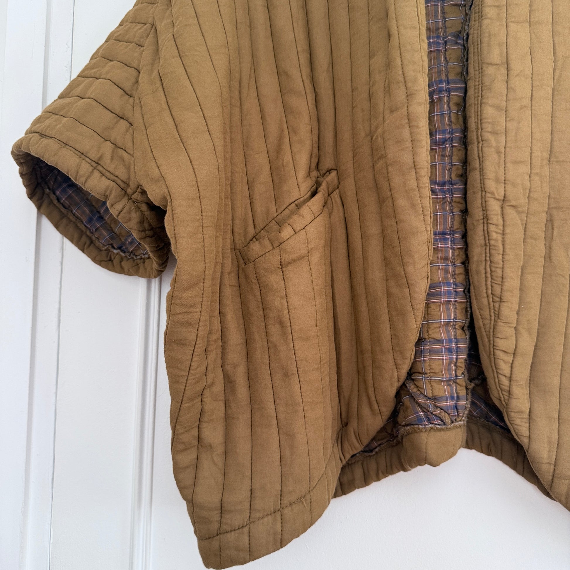 Veste kimono kaki coton LOUNAE