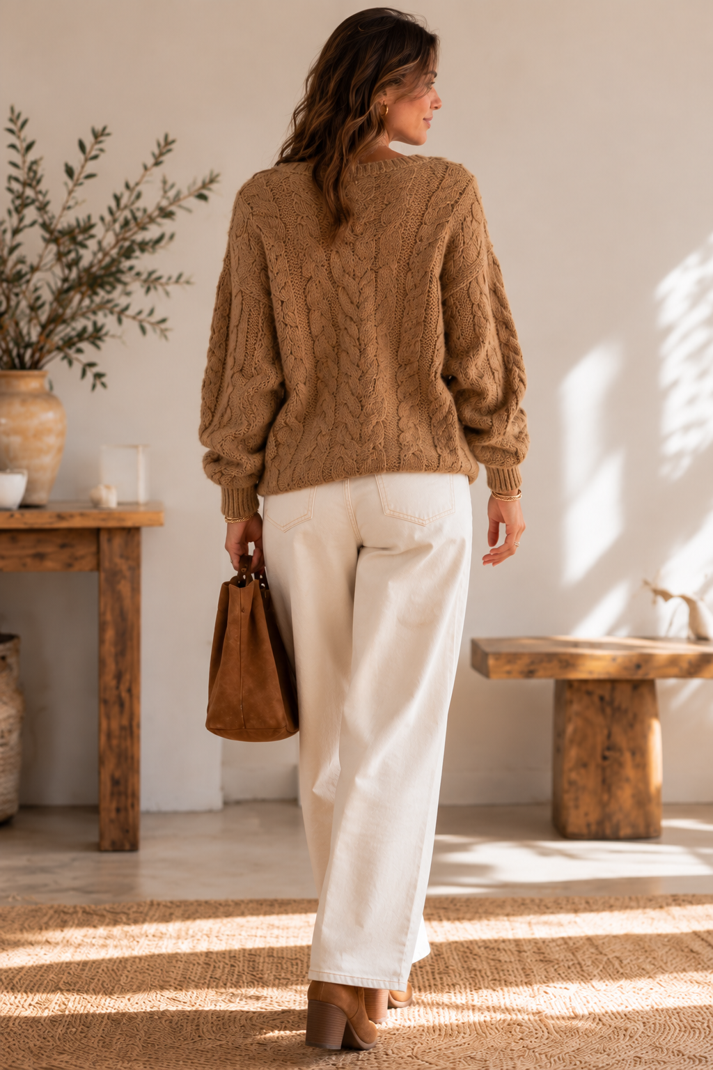 Pull Cache-Coeur Torsadé Camel LOUNAE