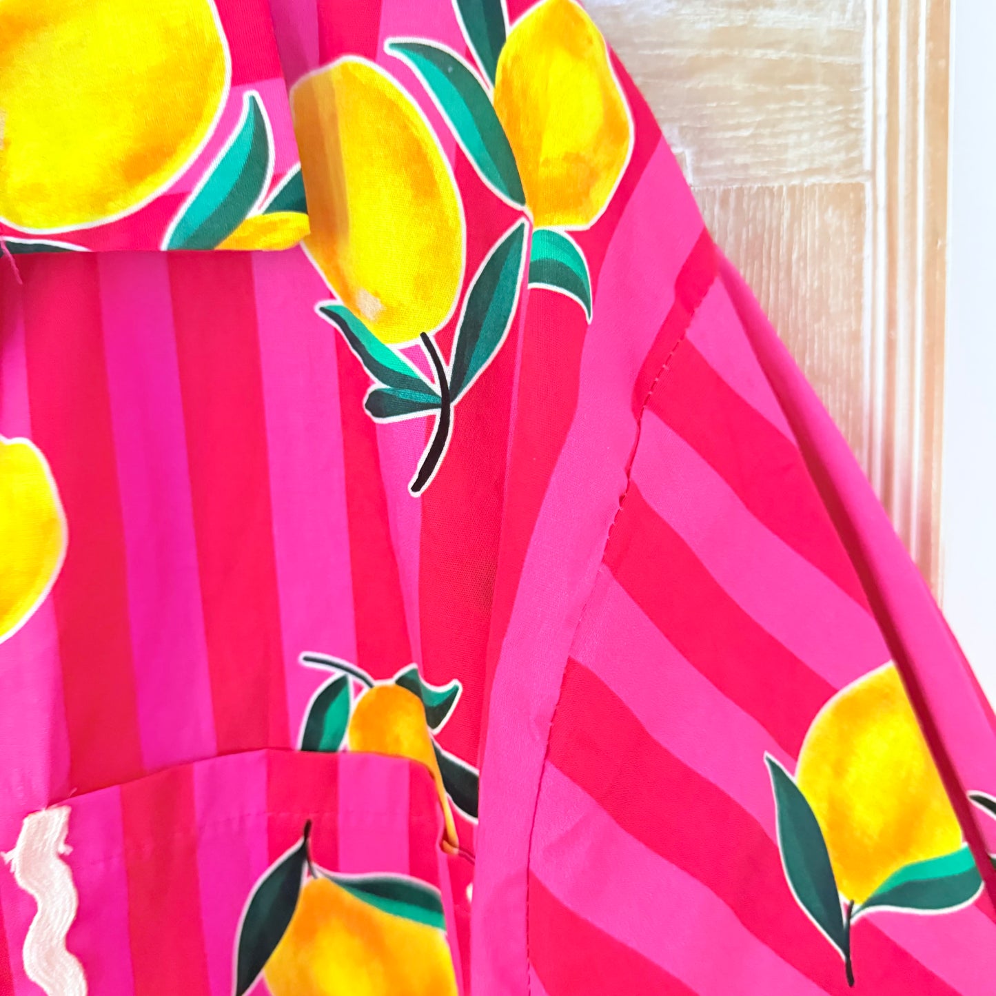 Chemise rose motifs citron - Lovika