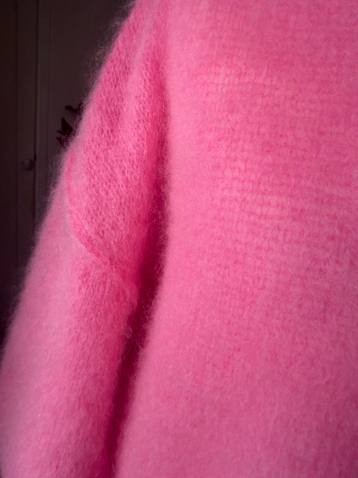 Pull Manches Courtes Rose 80% Kid- Mohair - Made in Italy LOUNAE