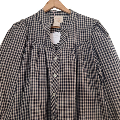 Chemise vichy bleue et blanche en coton taille unique LOUNAE