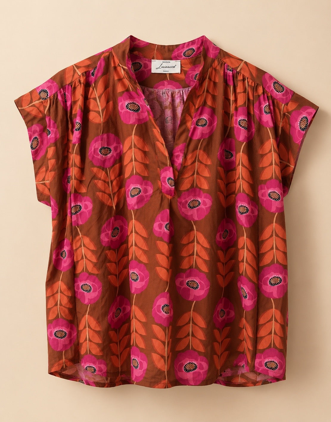 Blouse marron rose - Luizacco