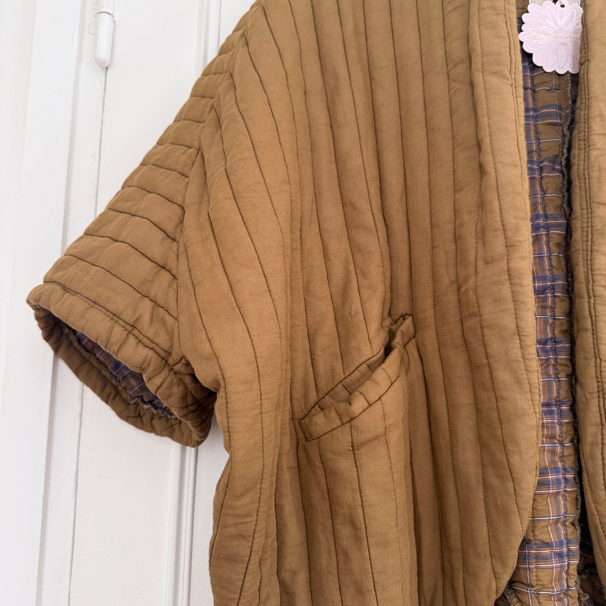 Veste kimono kaki coton LOUNAE