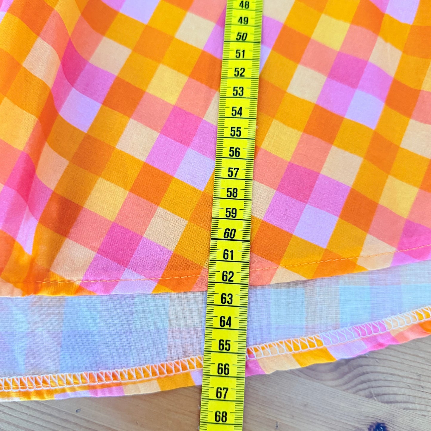 Chemise à carreaux rose et orange - April vintage
