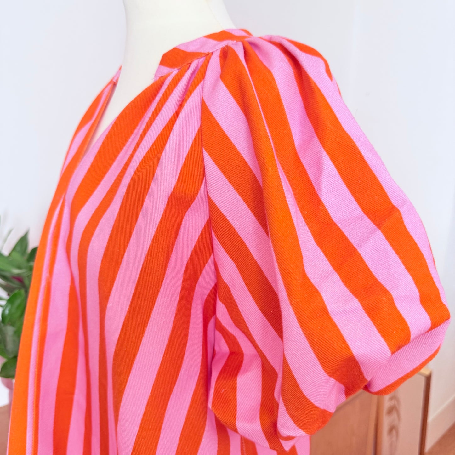 Robe bohème rayée orange rose - Pohême