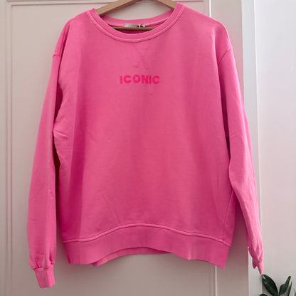Sweat rose manches longues ICONIC en coton LOUNAE