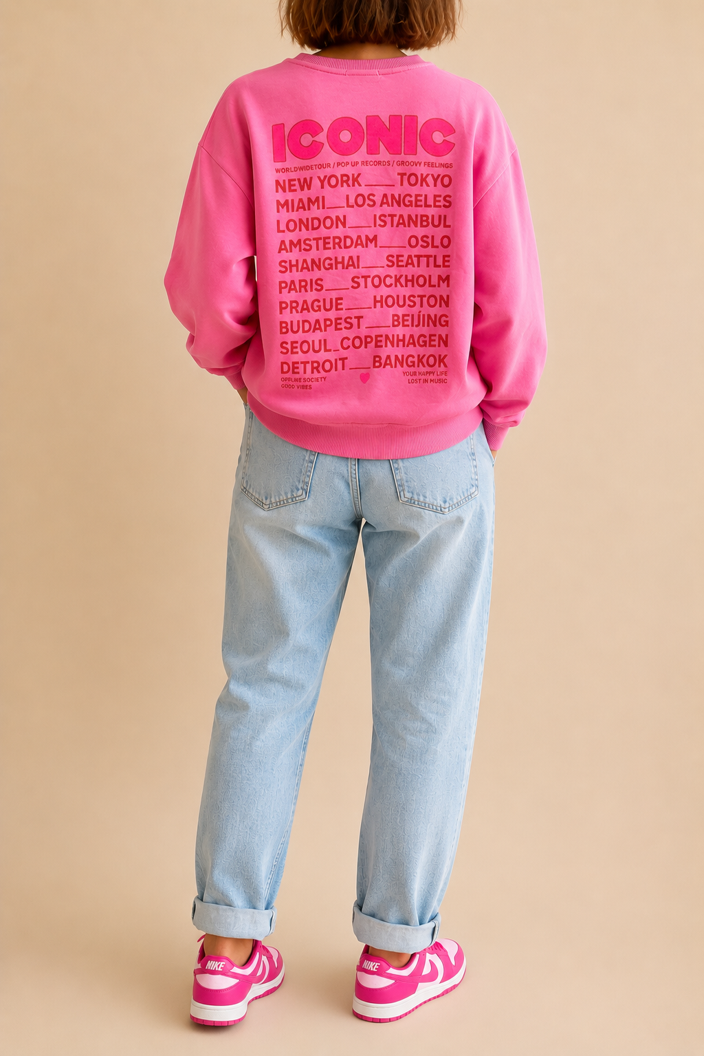 Sweat rose manches longues ICONIC