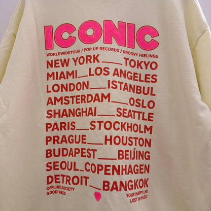 Sweat jaune manches longues ICONIC en coton taille unique LOUNAE