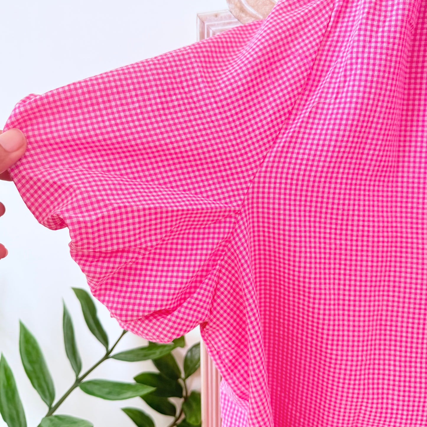 Chemise vichy rose en coton – It Hippie