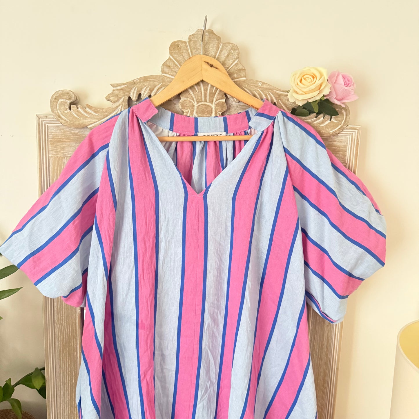 Robe rayures bleues et roses - Lovika