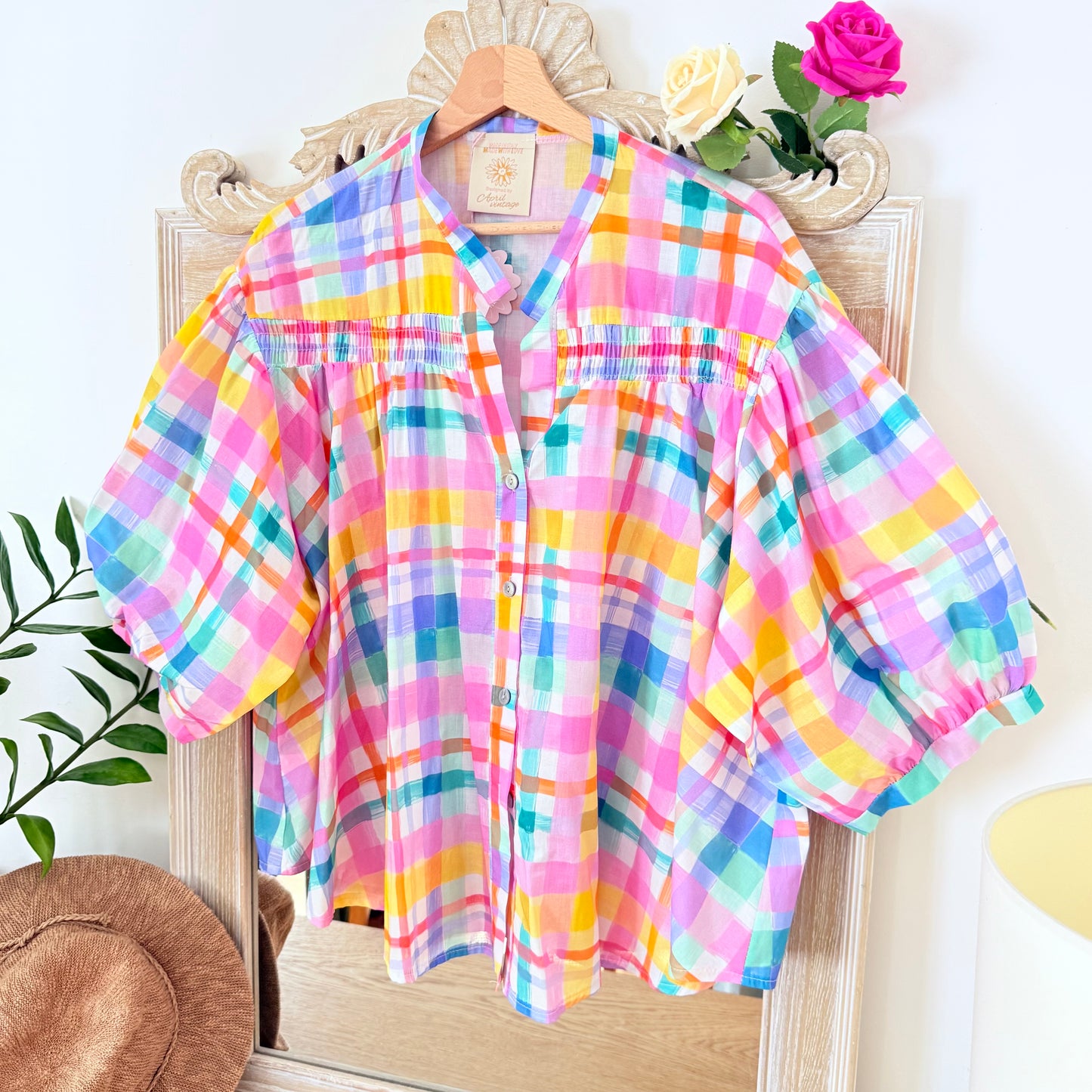 Chemise à carreaux pastel - April vintage