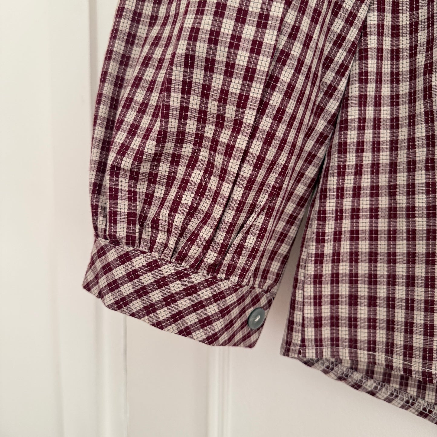 Chemise bordeaux à carreaux en coton LOUNAE