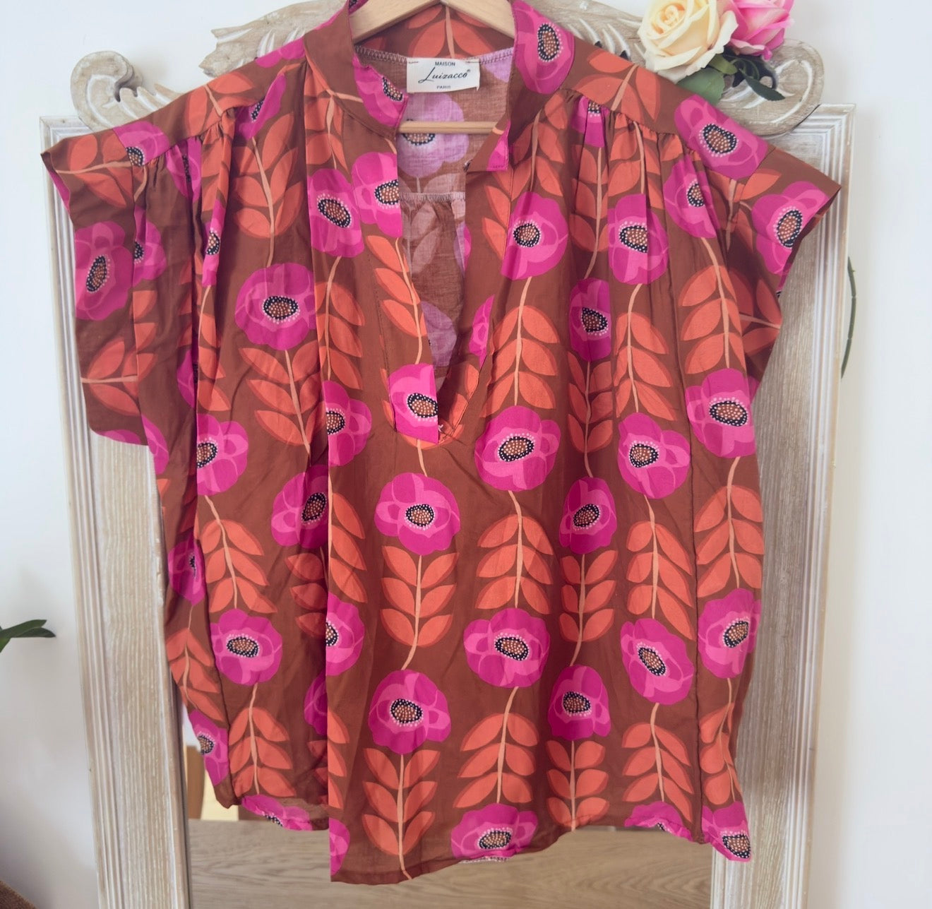 Blouse marron rose - Luizacco