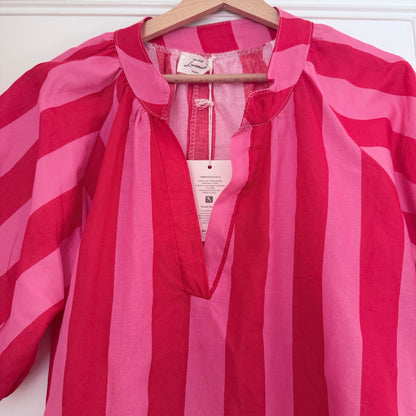 Blouse rose et fuschia en coton - Taille unique LOUNAE