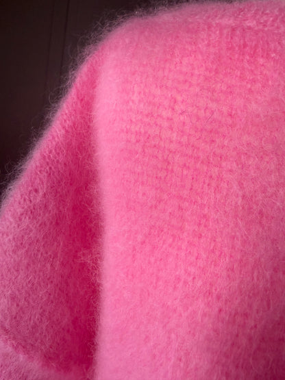 Pull Manches Courtes Rose 80% Kid- Mohair - Made in Italy LOUNAE