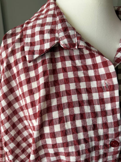 Chemise à carreaux Bordeaux et Beige LOUNAE