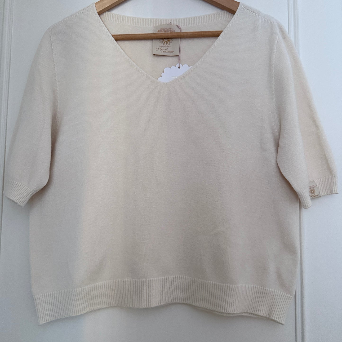 Pull beige manches courtes LOUNAE