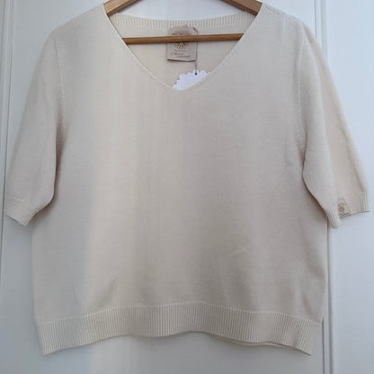 Pull écru manches courtes LOUNAE, taille unique